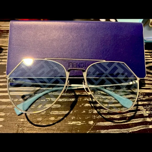 Fendi Light Blue Aviator Sunglasses (new) 0400015814319_SILVER?wid=600&  main image 2